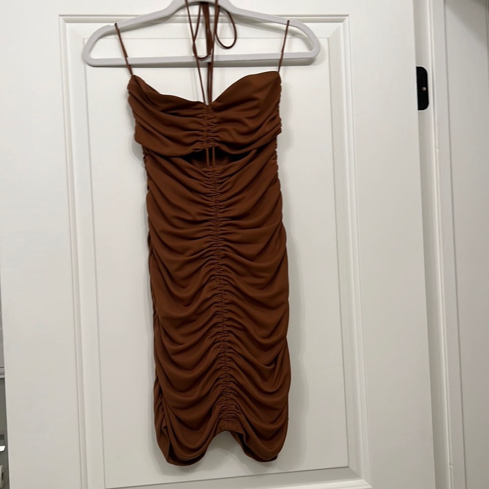 Zara Brown Bodycon Dress
